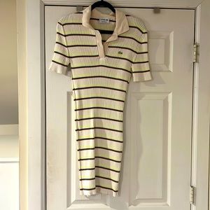 Lacoste Polo body con stripes dress sz 44 new